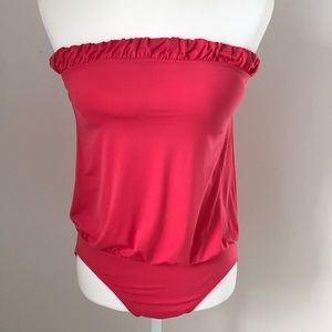 Jantzen Dark Coral One Piece Swimsuit sz 12